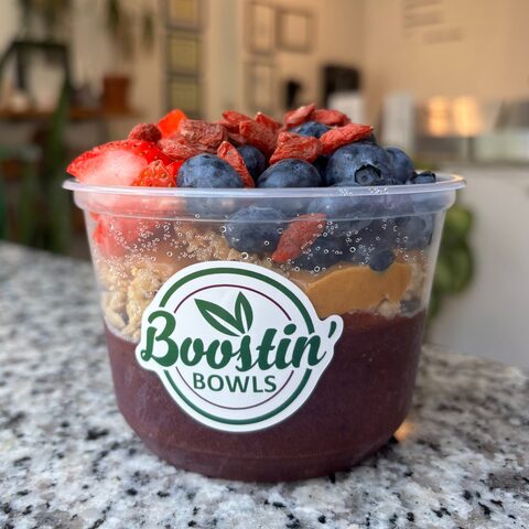 PB&J Bowl with berries, granola and peanut butter